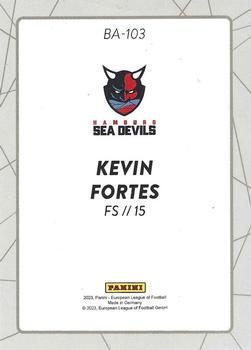 2023 Panini European League of Football #BA-103 Kevin Fortes Back