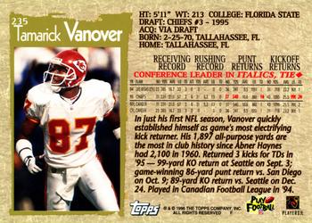 1996 Topps #235 Tamarick Vanover Back