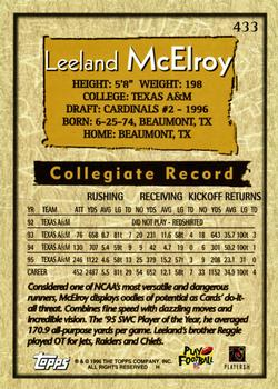 1996 Topps #433 Leeland McElroy Back
