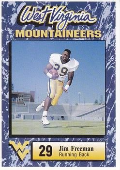 1993 West Virginia Mountaineers Program Cards #12 Jim Freeman Front
