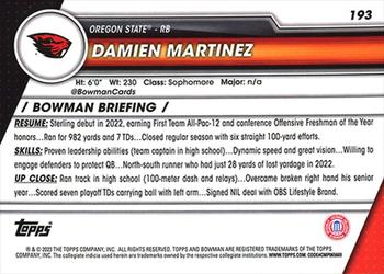 2023 Bowman University Chrome #193 Damien Martinez Back