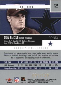 2004 Fleer Showcase - Legacy #125 Drew Henson Back