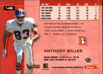 1996 Ultra #46 Anthony Miller Back