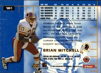 1996 Ultra #161 Brian Mitchell Back