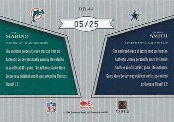 2004 Leaf Limited - Bound by Round Jerseys Prime #BR-44 Dan Marino / Emmitt Smith Back