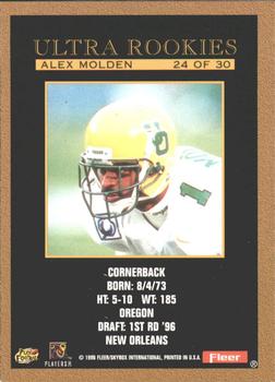 1996 Ultra - Ultra Rookies #24 Alex Molden Back