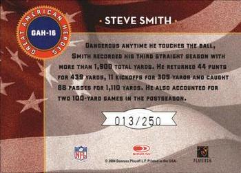 2004 Leaf Rookies & Stars - Great American Heroes Blue #GAH-16 Steve Smith Back