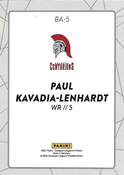 2023 Panini European League of Football - Red /49 #BA-5 Paul Kavadia-Lenhardt Back