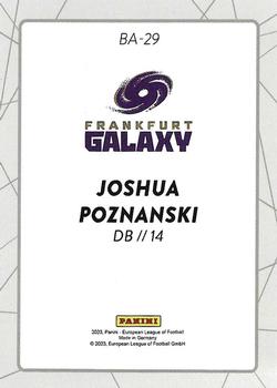 2023 Panini European League of Football - Red /49 #BA-29 Joshua Poznanski Back