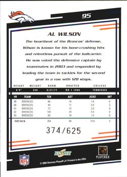 2004 Score - Scorecard #95 Al Wilson Back