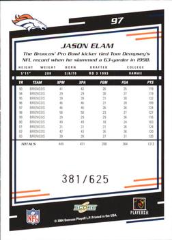 2004 Score - Scorecard #97 Jason Elam Back