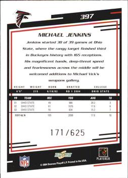 2004 Score - Scorecard #397 Michael Jenkins Back
