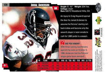 1997 Collector's Choice #179 Jamal Anderson Back