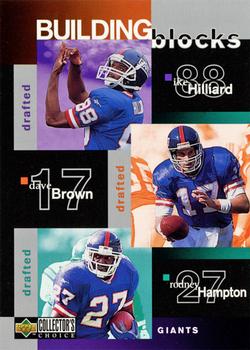 1997 Collector's Choice #370 Ike Hilliard / Dave Brown / Rodney Hampton / Tyrone Wheatley / Phillippi Sparks Front
