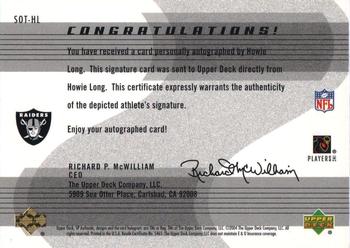 2004 SP Authentic - Sign of the Times #SOT-HL Howie Long Back