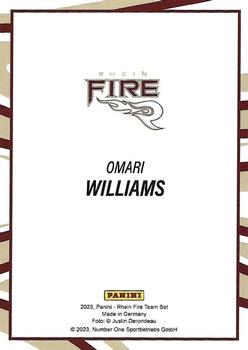 2023 Panini Rhein Fire - Gold #NNO Omari Williams Back