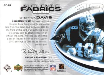 2004 SP Game Used - Authentic Fabrics #AF-SD Stephen Davis Back