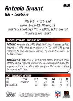 2004 Topps Draft Picks & Prospects - Chrome #62 Antonio Bryant Back