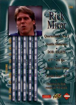 1997 Collector's Edge Masters #240 Rick Mirer Back