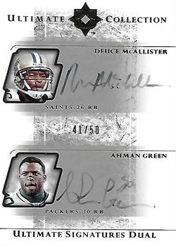 2004 Upper Deck Ultimate Collection - Ultimate Signatures Duals #US2-MG Deuce McAllister / Ahman Green Front