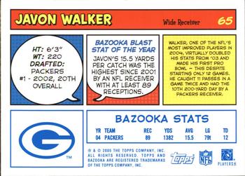 2005 Bazooka - Blue #65 Javon Walker Back