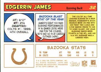 2005 Bazooka - Gold #32 Edgerrin James Back