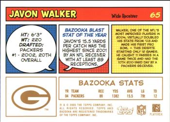 2005 Bazooka - Gold #65 Javon Walker Back