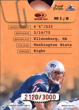 1997 Donruss - Passing Grade #2 Drew Bledsoe Back