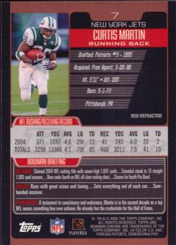 2005 Bowman Chrome - Red Refractors #7 Curtis Martin Back