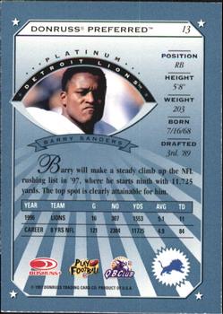 1997 Donruss Preferred #13 Barry Sanders Back