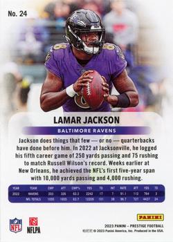 2023 Panini Prestige #24 Lamar Jackson Back