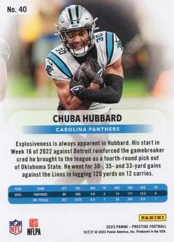 2023 Panini Prestige #40 Chuba Hubbard Back