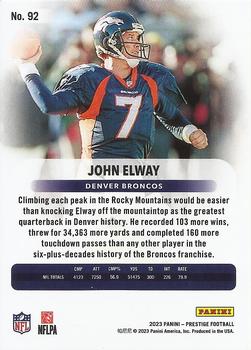 2023 Panini Prestige #92 John Elway Back