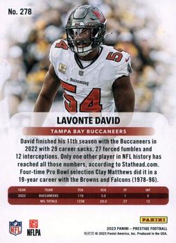 2023 Panini Prestige #278 Lavonte David Back