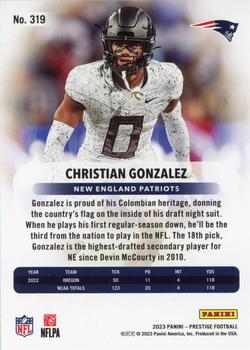 2023 Panini Prestige #319 Christian Gonzalez Back