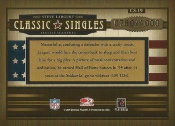 2005 Donruss Classics - Classic Singles Bronze #CS-19 Steve Largent Back