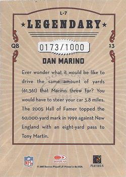 2005 Donruss Classics - Legendary Players Bronze #L-7 Dan Marino Back