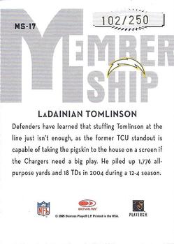 2005 Donruss Classics - Membership Gold #MS-17 LaDainian Tomlinson Back