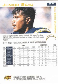 1997 Fleer #27 Junior Seau Back