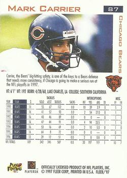 1997 Fleer #87 Mark Carrier Back