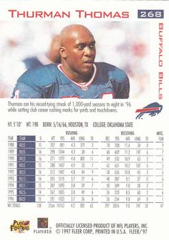 1997 Fleer #268 Thurman Thomas Back