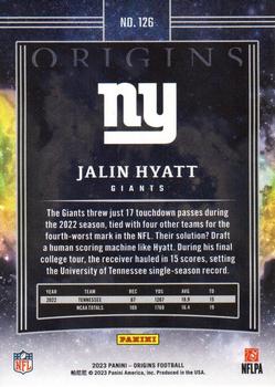 2023 Panini Origins - Holo Blue #126 Jalin Hyatt Back