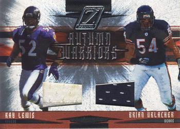 2005 Donruss Zenith - Autumn Warriors Materials #AW-4 Ray Lewis / Brian Urlacher Front