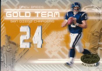 2005 Leaf Certified Materials - Gold Team Jersey 24K #GT-12 Drew Brees Front