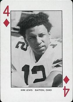1974 West Virginia Mountaineers Playing Cards - Gold Backs #4♦ Kirk Lewis Front