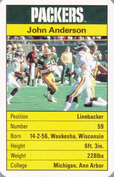 1987 Ace Fact Pack Green Bay Packers #NNO John Anderson Front