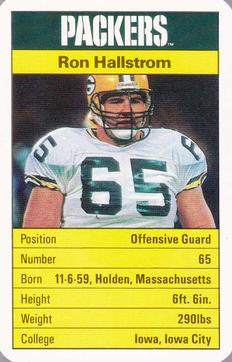 1987 Ace Fact Pack Green Bay Packers #NNO Ron Hallstrom Front