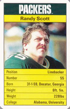 1987 Ace Fact Pack Green Bay Packers #NNO Randy Scott Front