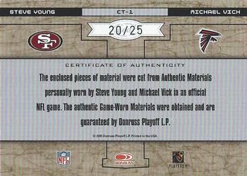 2005 Leaf Limited - Common Threads #CT-1 Steve Young / Michael Vick Back