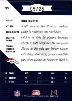 2005 Leaf Limited - Gold Spotlight #33 Rod Smith Back